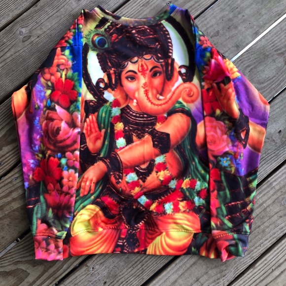 1991 Inc Ganesha Graphic Crew Neck Sweater - Picture 1 of 8